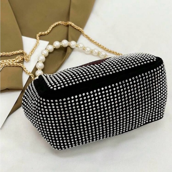 Fashionable Diamond & Chain Décor Clutch Bag With Handle - Picture 5 of 9